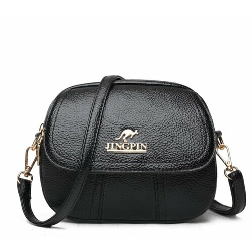 фото Сумка мессенджер jingpin, фактура гладкая, черный