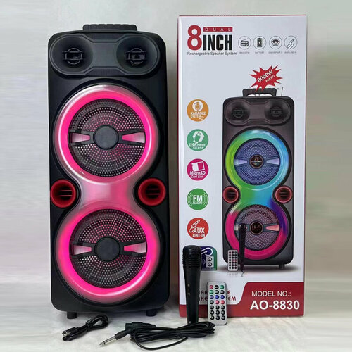 Беспроводная портативная колонка АО-8830 блютуз караоке стерео система 679000₽