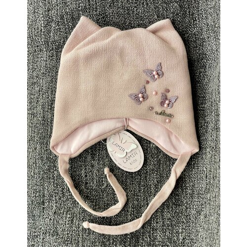 Шапка L'AMIR, демисезон/зима, размер 48, серый, розовый