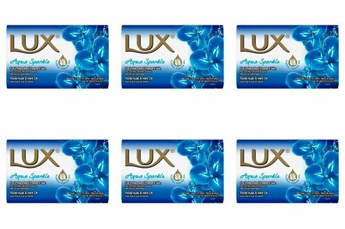 LUX Мыло туалетное Velvet Touch голубое Цветочный мусс и мятное масло, 80 г, 6 шт