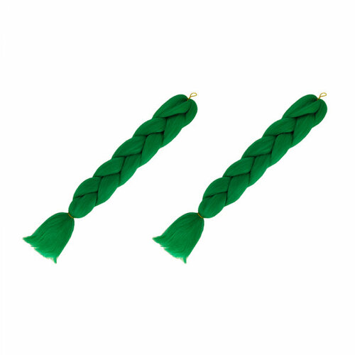Канекалон коса 60 см, цвет зеленый (Набор 2 шт.) канекалон коса 60 см цвет неоново зеленый