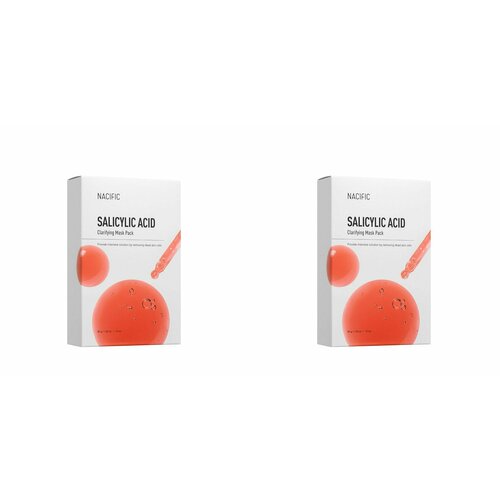 Nacific, Тканевая маска для лица с салициловой кислотой Salicylic Acid Clarifying Mask Pack, 30 г, 2 шт