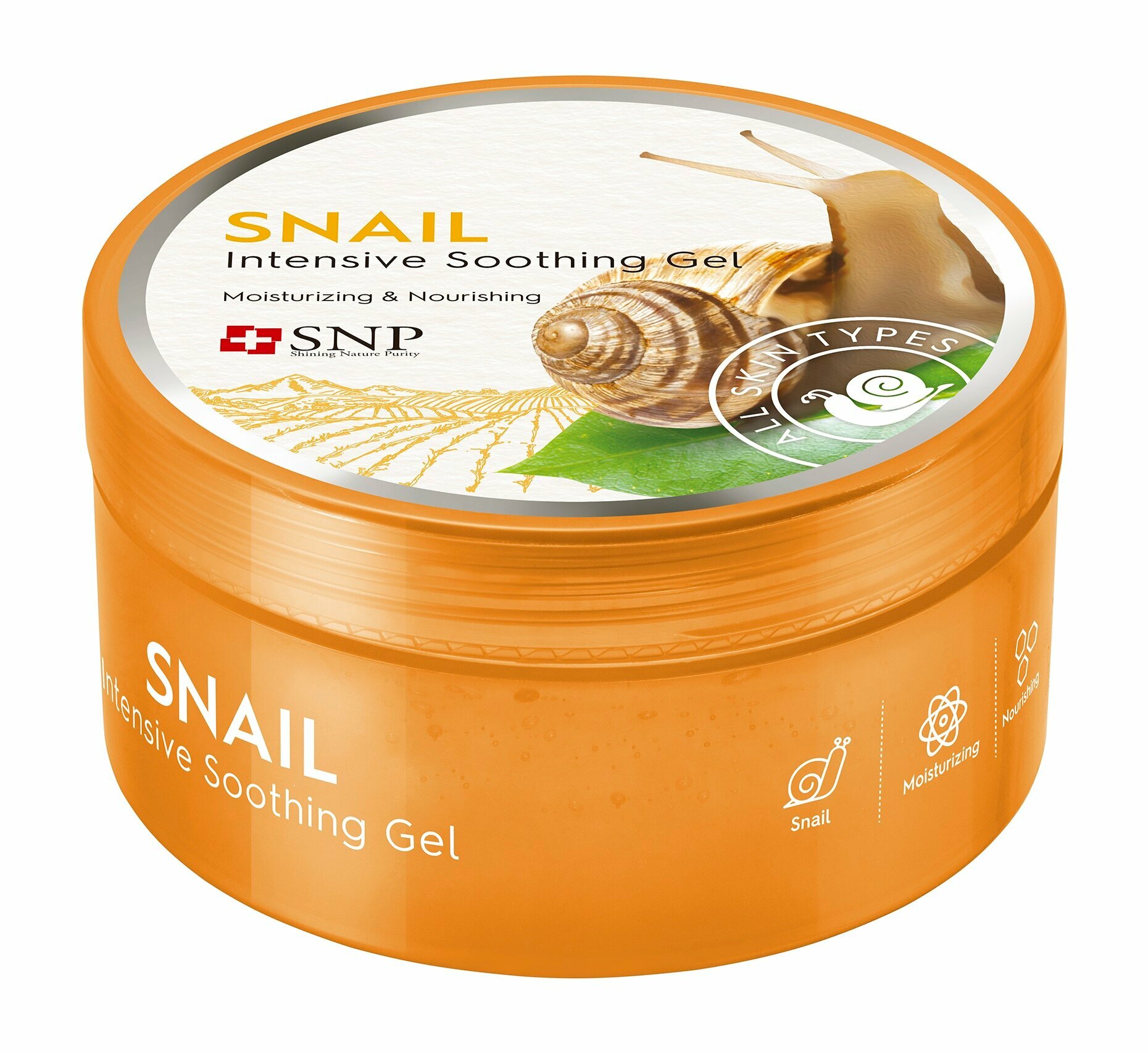SNP Snail Gel Гель для лица и тела с муцином улитки смягчающий, увлажняющий, питающий, 300 г