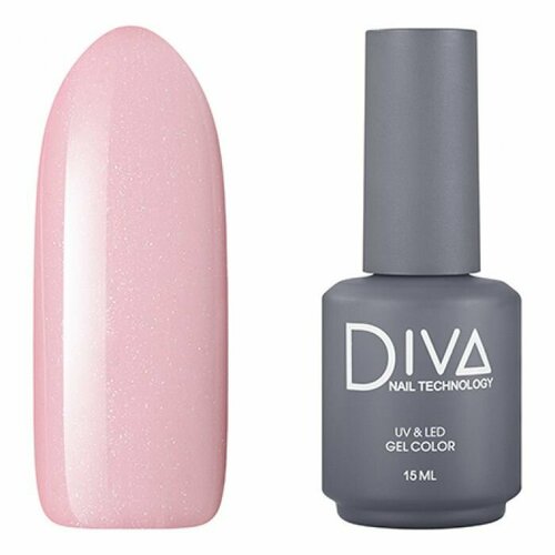 Гель лак для ногтей с блестками Diva Nail Technology плотный, светлый, бежевый, 15 мл diva гель diva для моделирования flash 30 мл