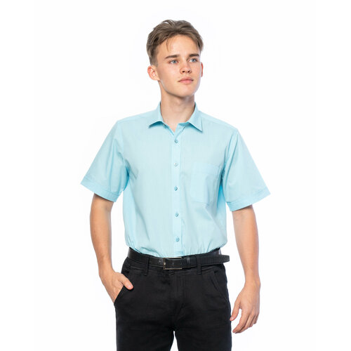 фото Рубашка imperator, размер 39 ворот/172-180, бирюзовый