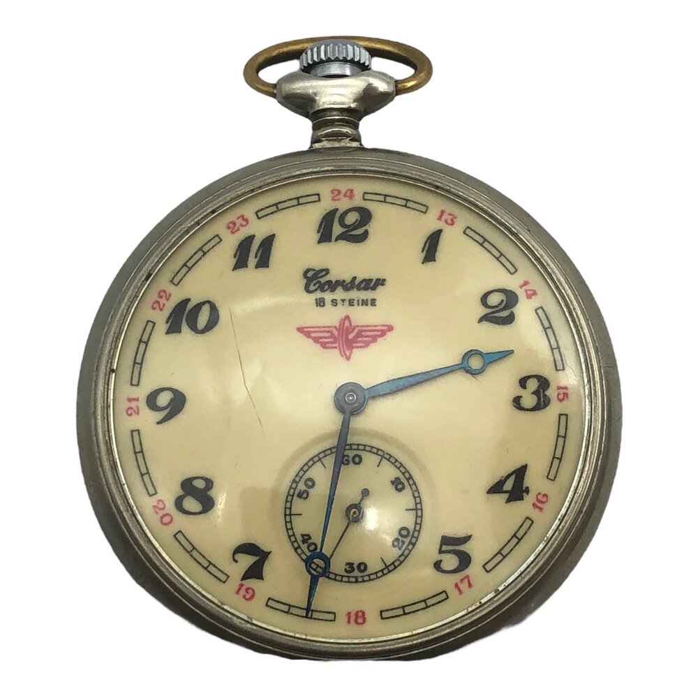 Карманные часы фирмы Corsar, 1980-1989 гг, "Ж-Д" Экспортные, СССР