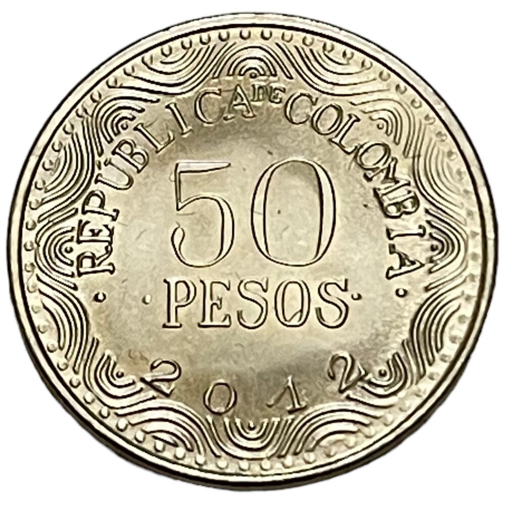 Колумбия 50 песо 2012 г.