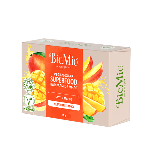 Мыло BioMio баттер манго, 90г biomio натуральное мыло манго vegan soap superfood 90 г biomio мыло