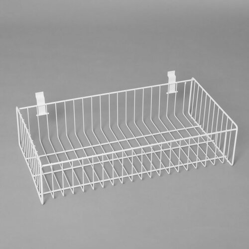 Полка-корзина для экономпанелей, 60x30x15 см, цвет белый (1шт.)