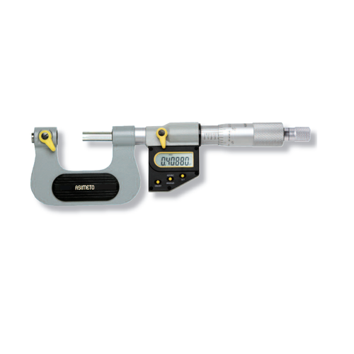 ASIMETO 137-01-0 Микрометр для измерения резьбы цифровой IP65 со вставками 0,001 мм, 0-25 мм