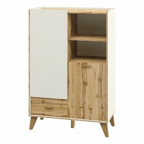 Тумба комбинированная Сканди МН-036-07 Цвет корпуса белый дуб вотан Цвет фасада белый дуб вотан 25447₽