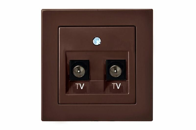 фото LIREGUS Розетка Телевизионная Двойная Оконечная (TV) F-разъем Коричневый LIREGUS EPSILON