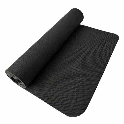 фото Коврик для йоги и фитнеса yogastuff tpe, черный, 183*61*0,6 см