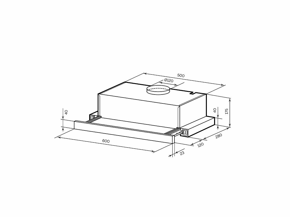 Встраиваемая вытяжка LEX HONVER G 2M 600 BLACK (Черный)