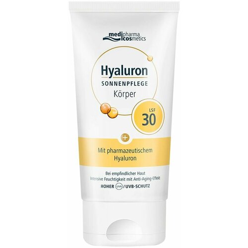 Крем солнцезащитный Medipharma cosmetics Hyaluron для тела SPF 30 150мл х2шт medipharma cosmetics hyaluron солнцезащитный крем для лица spf 30 50 мл