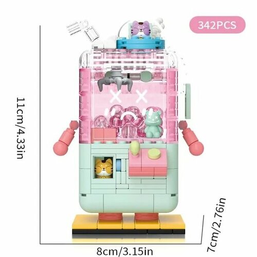 Конструктор 3Д из миниблоков RTOY Детский автомат с игрушками Котик, 342 детали - WL2097