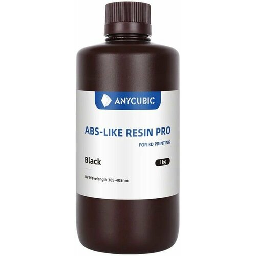 Фотополимерная смола Anycubic ABS-Like Resin PRO, 1 кг, черная sunlu resin 405nm uv curing abs like photopolymer lcd printer liquid 1kg can drilled processed internal threads high hardness