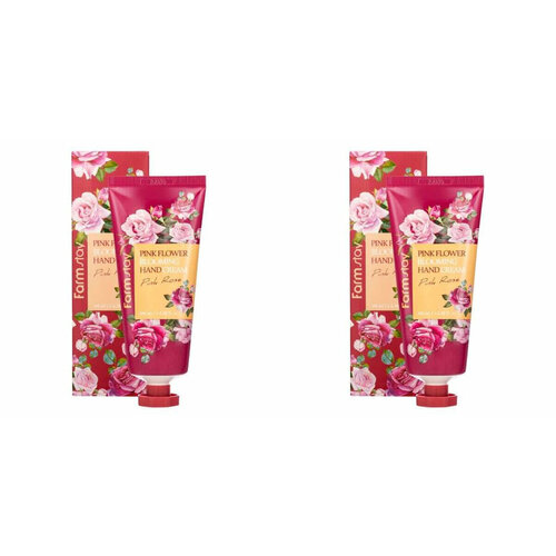 Крем для рук FarmStay, pink flower blooming hand cream pink rose, 100 мл, 2 шт