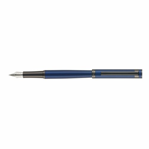 Перьевая ручка Pierre Cardin Brillance, латунь, синяя, цвет чернил синий, подарочный футляр