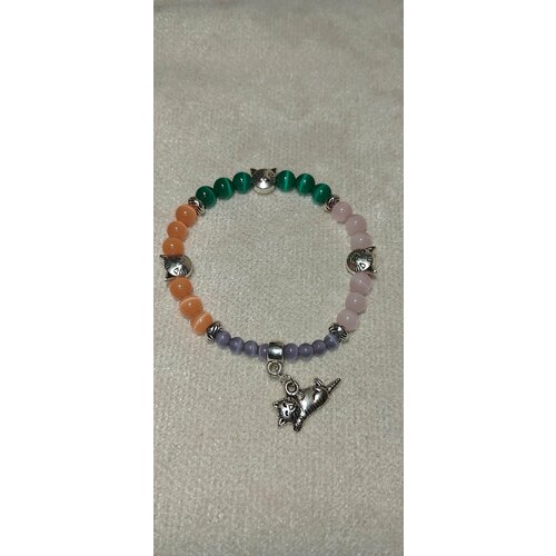 фото Браслет, металл, размер 16.5 см, оранжевый, розовый мастерhand