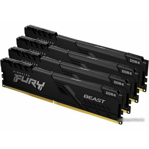 Оперативная память Kingston 32GB 3600MHz DDR4 CL17 DIMM Kit of 4 FURY Beast Black KF436C17BBk432 1446900₽