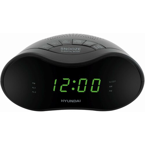 Радиобудильник Hyundai H-RCL200 черный LED подсв: зеленая часы: цифровые AM/FM