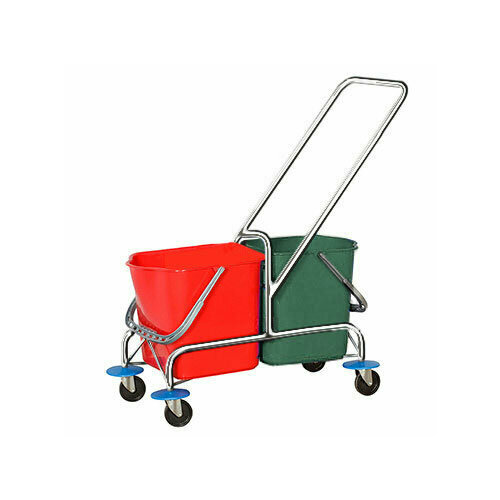 Хромированная уборочная тележка без отжима зеленое ведро