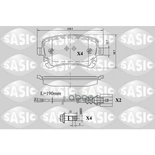 SASIC 6216088 Колодки тормозные дисковые (комплект)