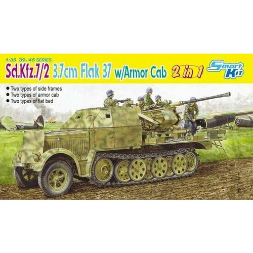 Сборная модель Sd. Kfz.7/2 3.7cm FLAK 37 w/ARMOR CAB (2 IN 1) (SMART KIT) сборная модель rod707 бронетранспортер sd kfz 234 3 roden 1 72