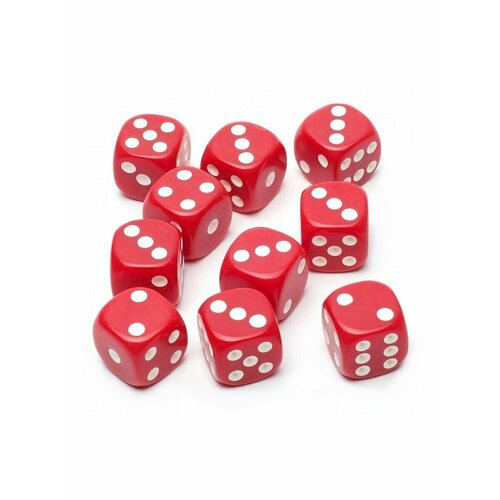 Набор кубиков Stuff-Pro Dice STUFF-PRO d6 (10 шт, 16мм, стандарт) красные