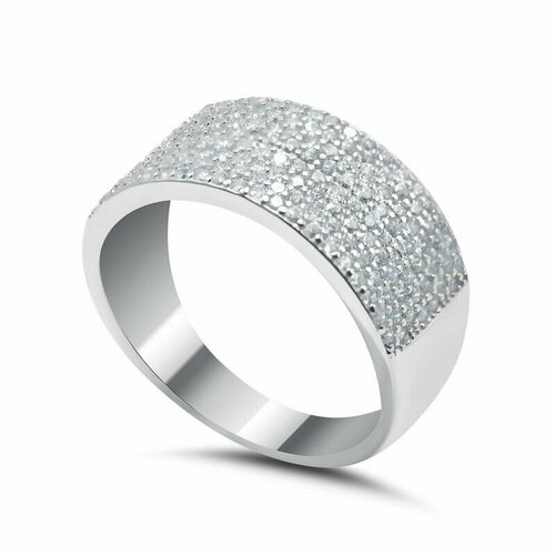 Кольцо Tosya Кольцо из серебра с кубическим цирконом, серебро, 925 проба, фианит, размер 17.5