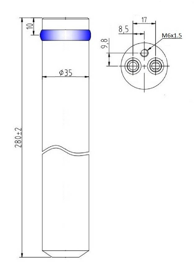 Осушитель конденсора Mazda 3 (09-), 6 (02-) (ресивер) (LUZAR)