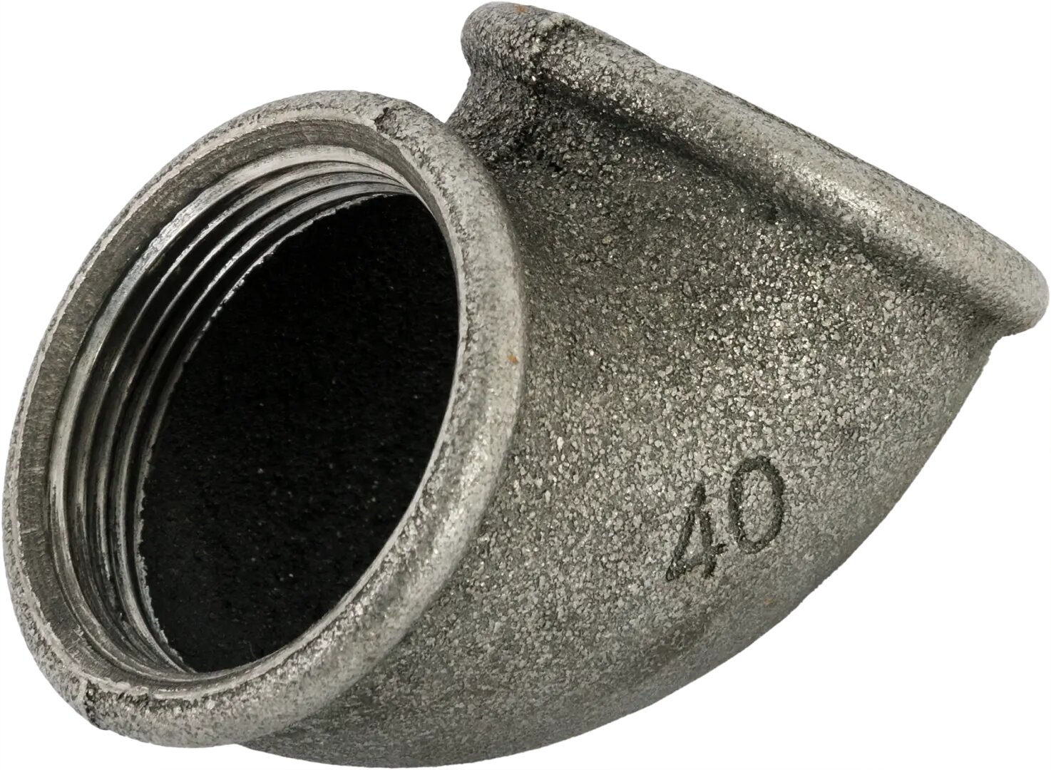 фото Колено внутренняя резьба 1 1/2" чугун цвет чёрный