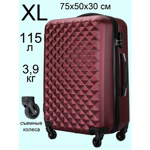 Чемодан L'case Lcase-винный-L, 110 л, размер XL, бордовый