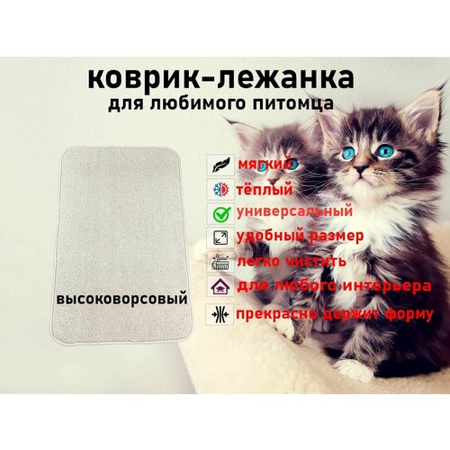 Мягкий, высоковорсовый коврик для животных Новостройка 80*50