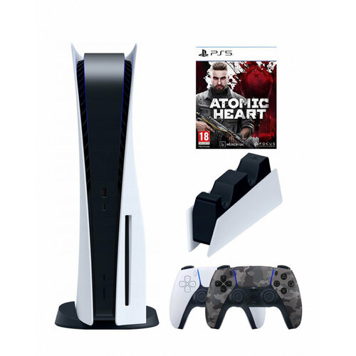 Игровая приставка Sony PlayStation 5 3-ревизия2-й геймпадкамуфляжзарядноеAtomic 825 ГБ 88000₽