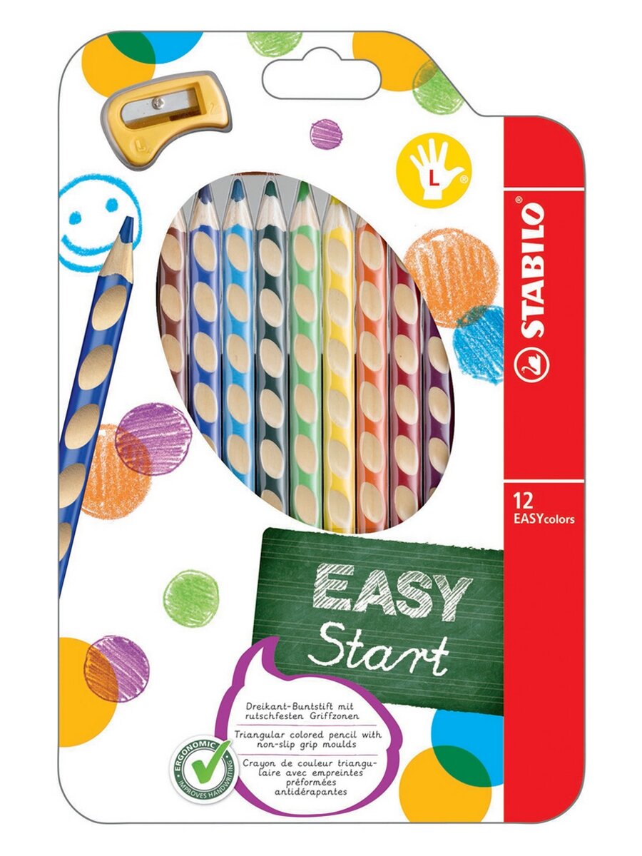 STABILO Цветные карандаши EASY colors 12 цветов (331/12), 12 шт.