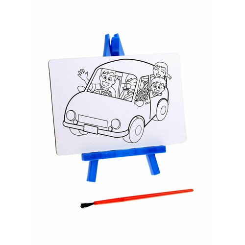 Раскраска на подставке Школьный автобус + кисть