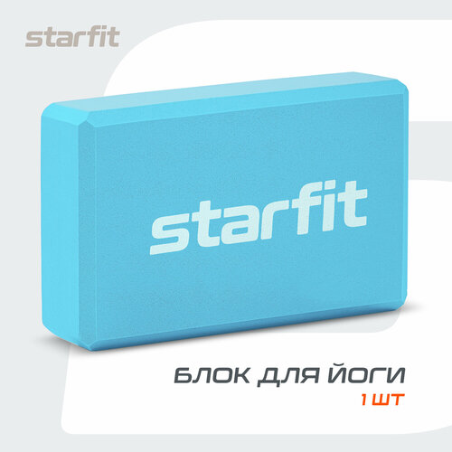 блок для йоги starfit core yb 200 eva мятный Блок для йоги Starfit Core YB-200 EVA синий пастель