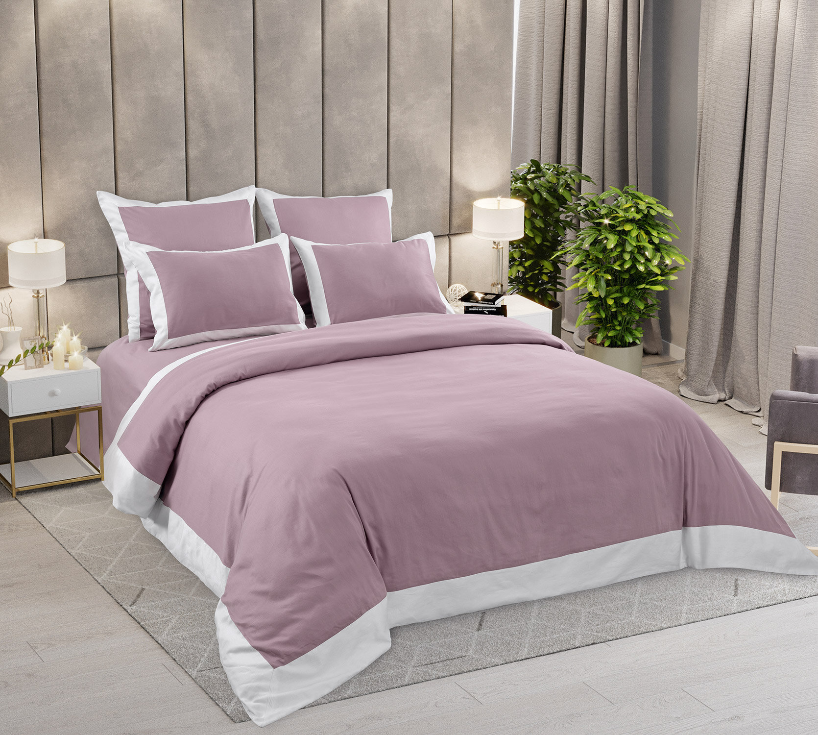 фото Постельное белье Legends евро, сатин, Платиновый