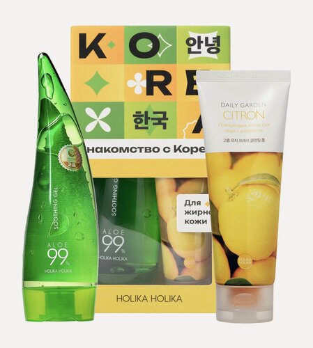 Изображение товара HOLIKA HOLIKA Набор для ухода за жирной кожей (Гель для лица и тела + Пенка для лица + Тканевая маска для лица)