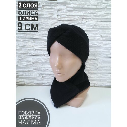 Повязка на голову из флиса весна осень черная женская 550₽