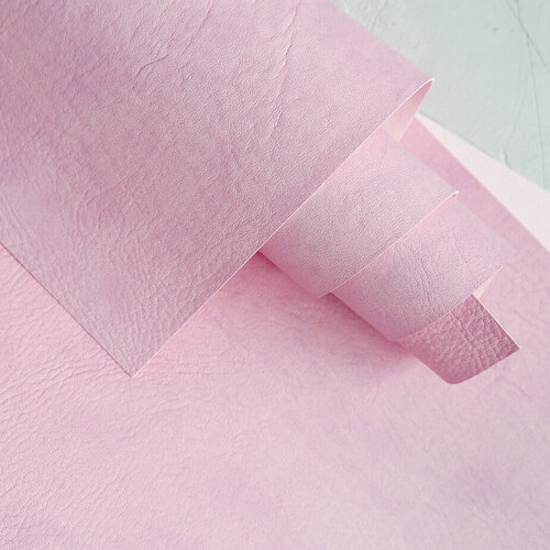Переплетный кожзам (Италия), тиснение мятая кожа, лилово-розовый, отрез 50*70 см