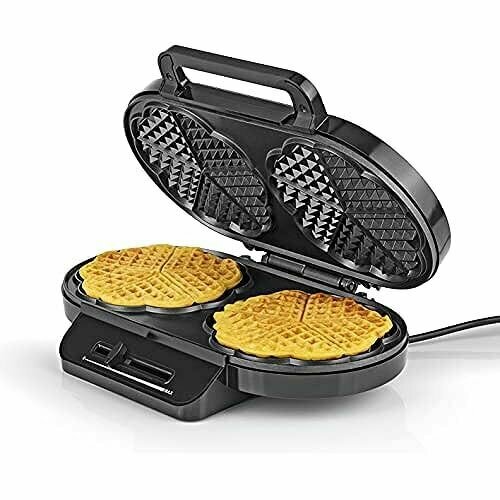 MAXXMEE Двойная вафельница для вафель-сердечек Для хрустящих рассыпчатых вафель в форме сердечек Вертикально складываемый Антипригарные пластины для легкой очистки нержавеющая стальчерный 1544800₽