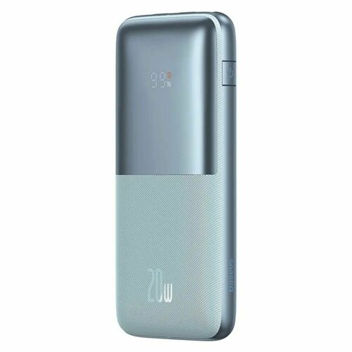 Внешний аккумулятор Baseus Bipow Pro Digital Display Fast Charge Power Bank 10000mAh 20W Blue С кабелем USB to Type-C 3A 03m Белый 3990₽