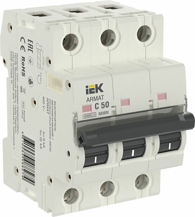 Автоматический выключатель IEK ARMAT M06N 3P C 50А
