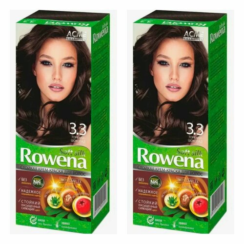 Краска для волос Rowena Soft Silk тон 33 горький шоколад без аммиака 115 мл 2 шт 677₽