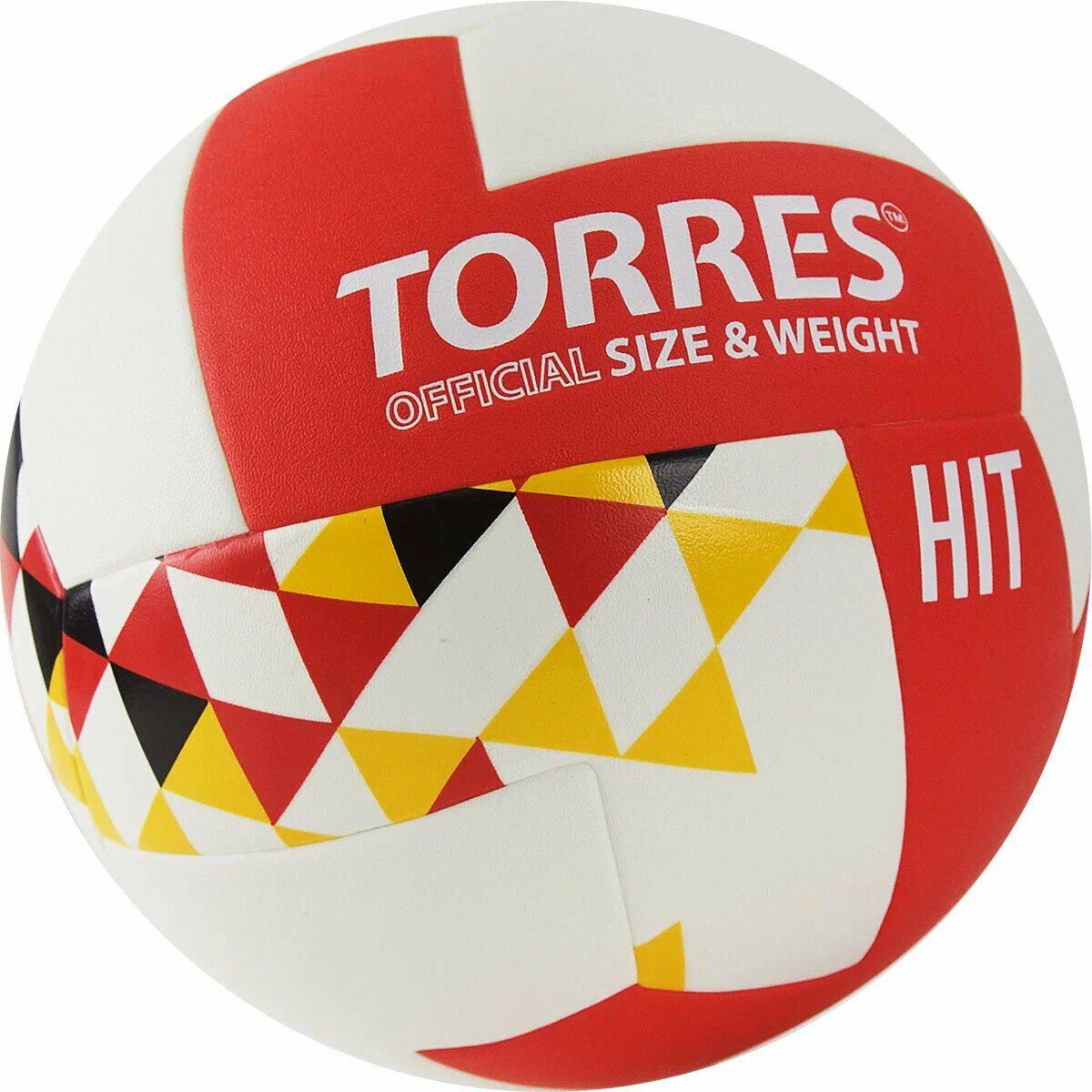 Мяч волейбольный TORRES Hit V32055, размер 5, белый/красный/желтый — фото 1