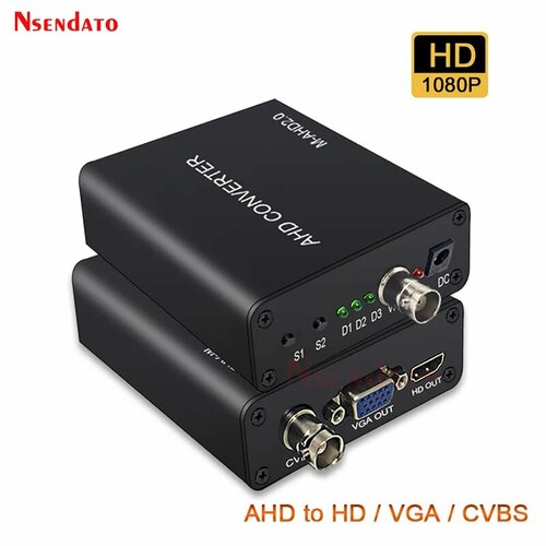 Конвертер видеосигнала AHD на HD/VGA/CVBS, EU Plug, 0