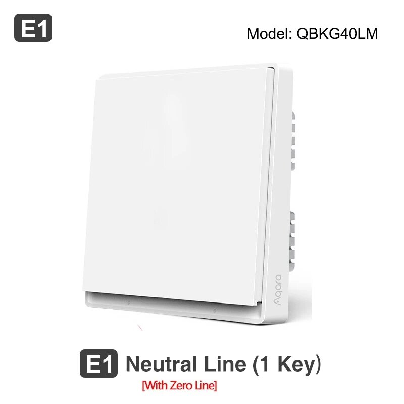 Настенный выключатель Aqara E1, With Neutral 1key